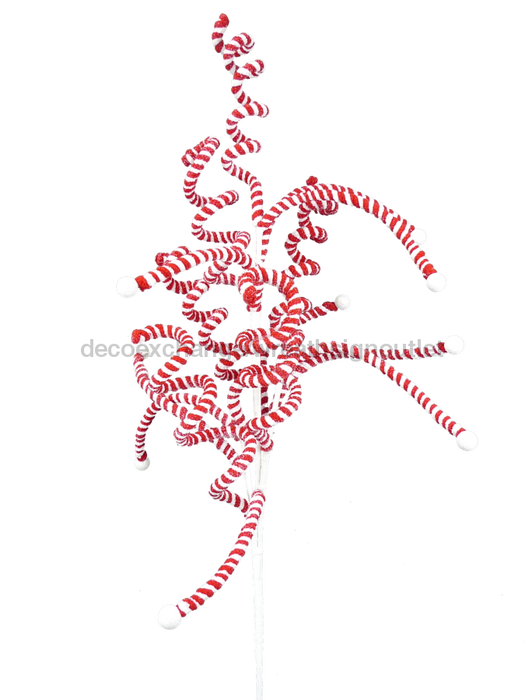 84121 - Peppermint Curly Spray 84121RDWT - DecoExchange®