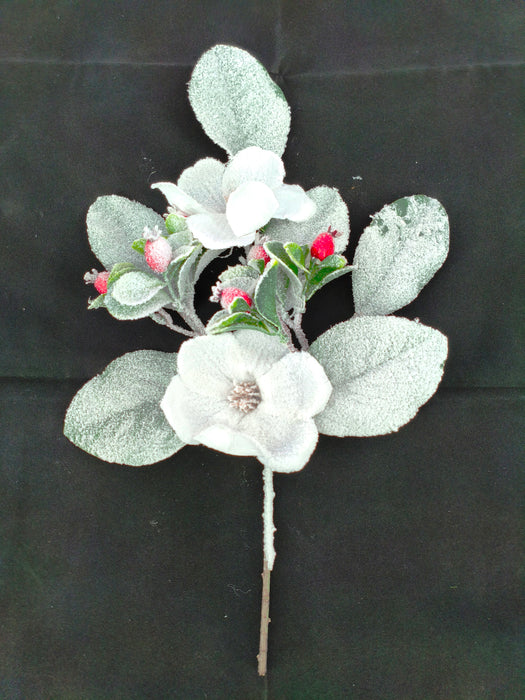 19" Magnolia Berry Spray, White 85411-WT