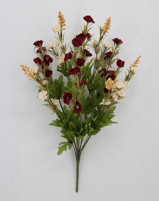 20" Aster Mum Bush, Burgundy/Beige