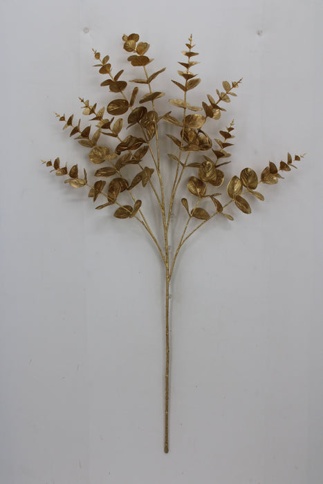 34" Eucalyptus Spray x9, Gold