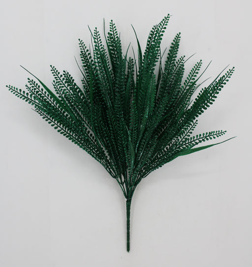 20" Plastic Button Fern, Green