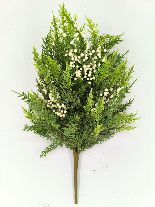 19" Mixed Pine Berry Bush, Cream/Green 85952-CRGN