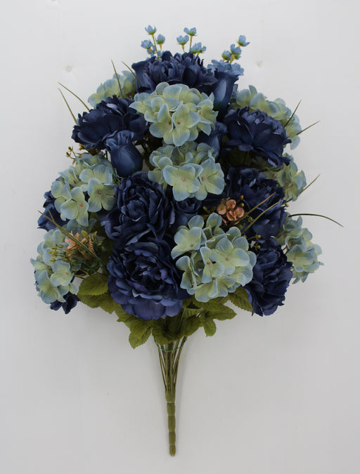 30" Peony Hydrangea Rose, Blue
