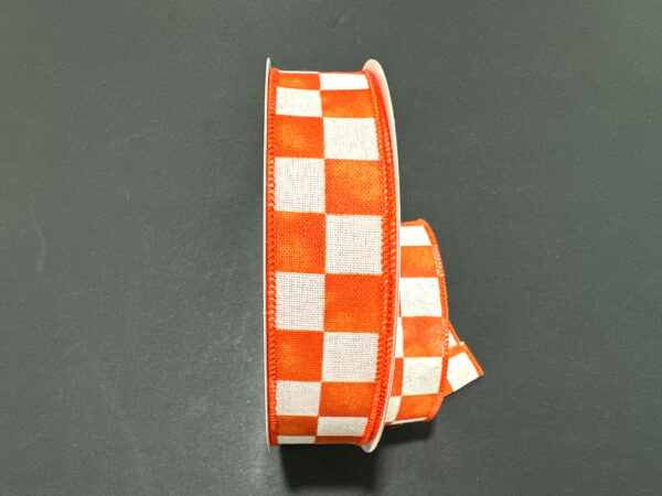 Ivory Linen/Rust Watercolor Checks, 1.5"X50Y 861-09-609