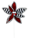 Stripe Poinsettia Stem H22Xdia11 86280RDBKWT - DecoExchange®