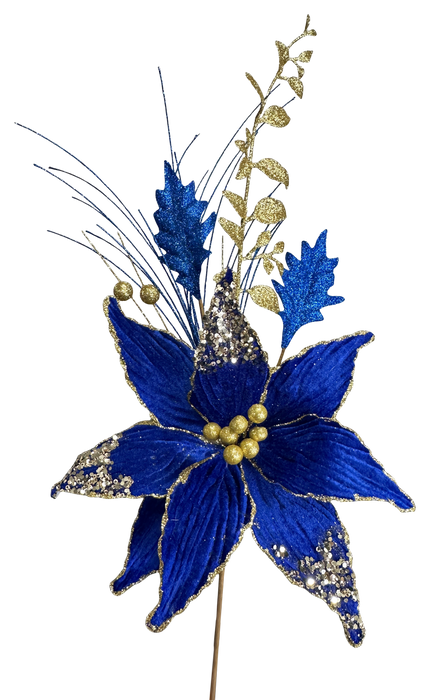 Poinsettia Leaves Spray H24 86772BL