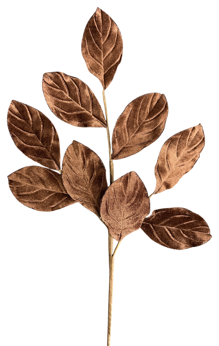 Velvet Magnolia Leaves Spray x 9 H30 86787CHO