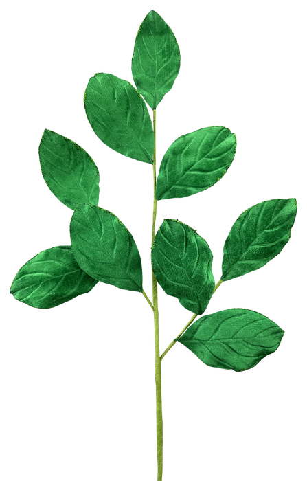 Velvet Magnolia Leaves Spray x 9 H30 86787GN