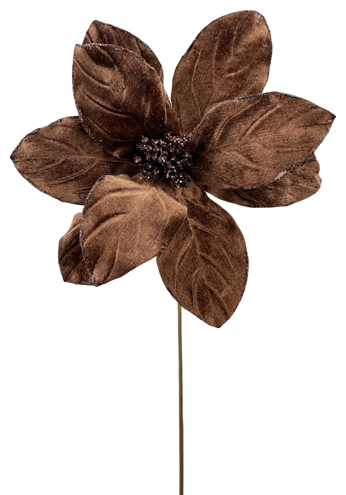 Velvet Poinsettia Stem H22xDIA10 86794CHO