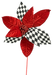 Harlequin Poinsettia Stem 24in 86800RDBKWT