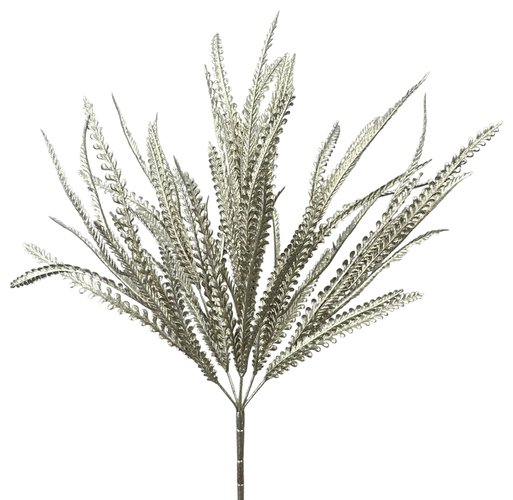 Plastic Metallic Leaves Bush 22in 86889PT