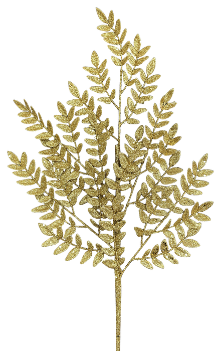 Glitter Fern Spray x 5 H28 86927GD