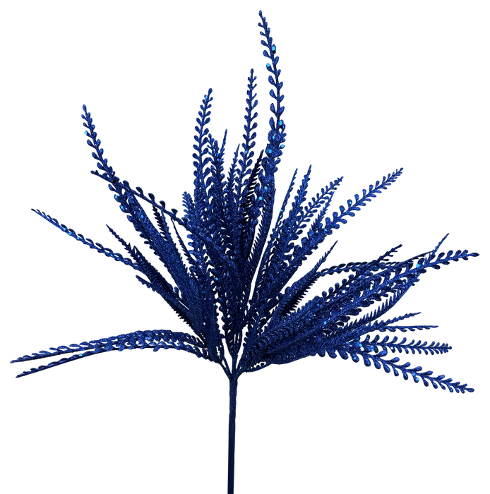 Glitter Plastic Leaves Bush x 7 H19 86928BL