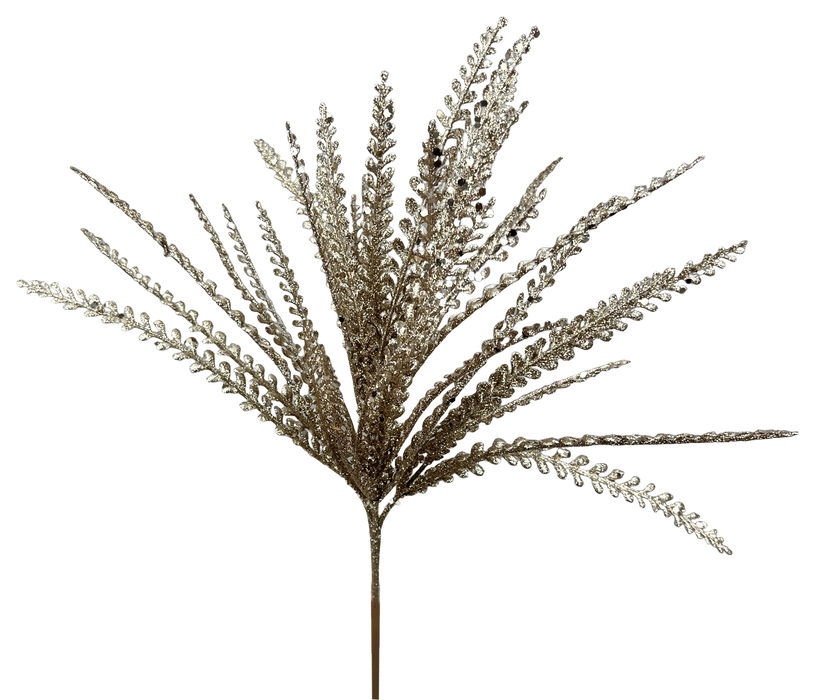Glitter Plastic Leaves Bush x 5 H16 86929CH