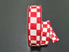 Ivory Linen Red Watercolor Check Ribbon 871-09-624