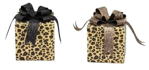 2 Asst 4.75"H Leopard Square Package Gold/Black/Brown/Tan XC8335M4