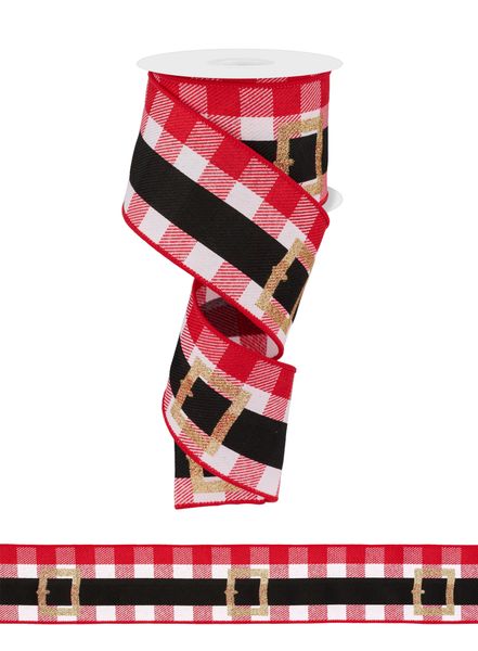 2.5"X10YD Santa Belt Red/White/Gold RG01773W7