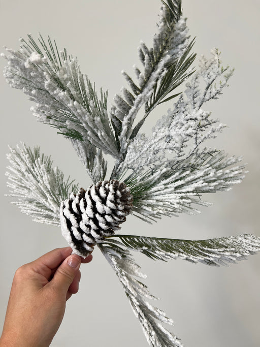 Flocked Pine Pick H18 85876SP18 - DecoExchange®
