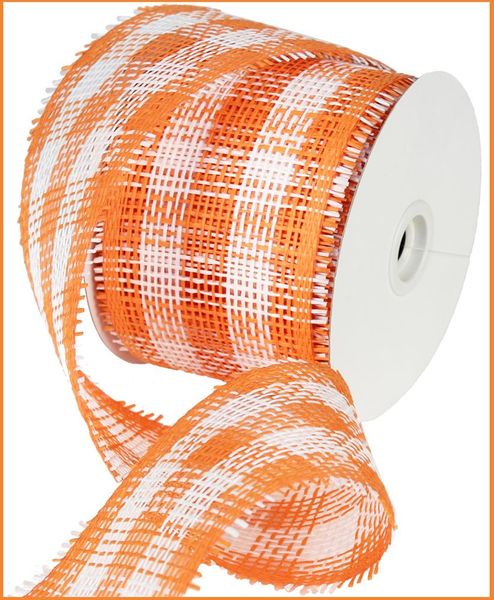 4"X20YD Woven Check Paper Mesh Orange/White RR700241