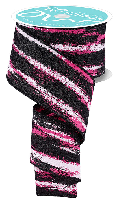 2.5"X10Yd Glitter Paint Strokes Hot Pink/White/Black RGH145511