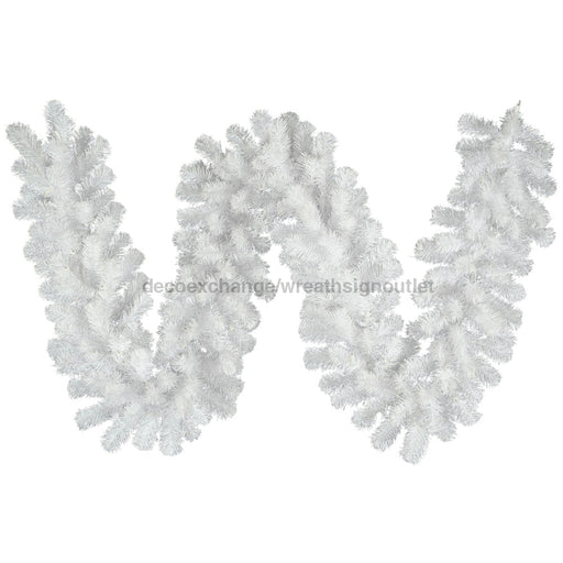 9' Artificial Garland Crystal White A805815 - DecoExchange