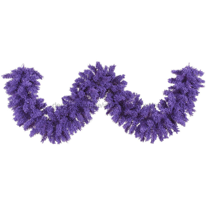 9' Artificial Garland Flocked Purple K168414 - DecoExchange