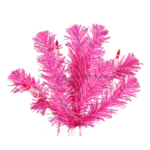9' Artificial Garland With Mini Lights Hot Pink B981713 - DecoExchange