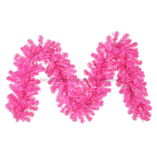 9' Artificial Garland With Mini Lights Hot Pink B981713 - DecoExchange