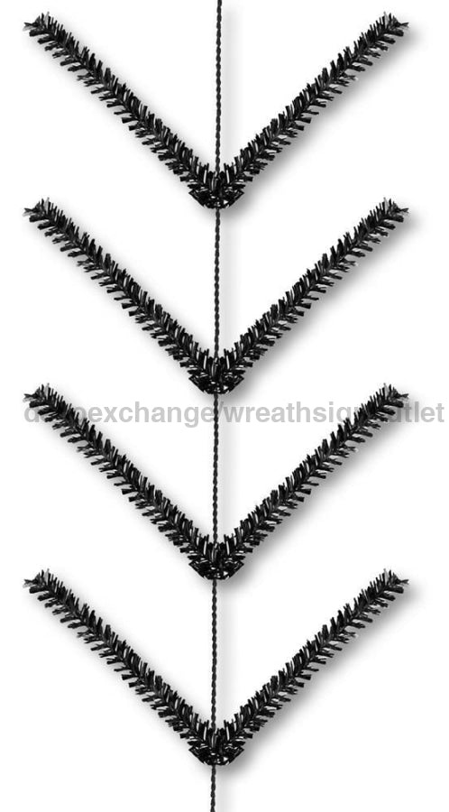 9’ Pencil Work Garland X22 Ties Metallic Black XX752502 Base