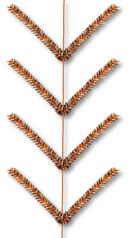 9' Pencil Work Garland X22 Ties Metallic Copper XX752538 - DecoExchange