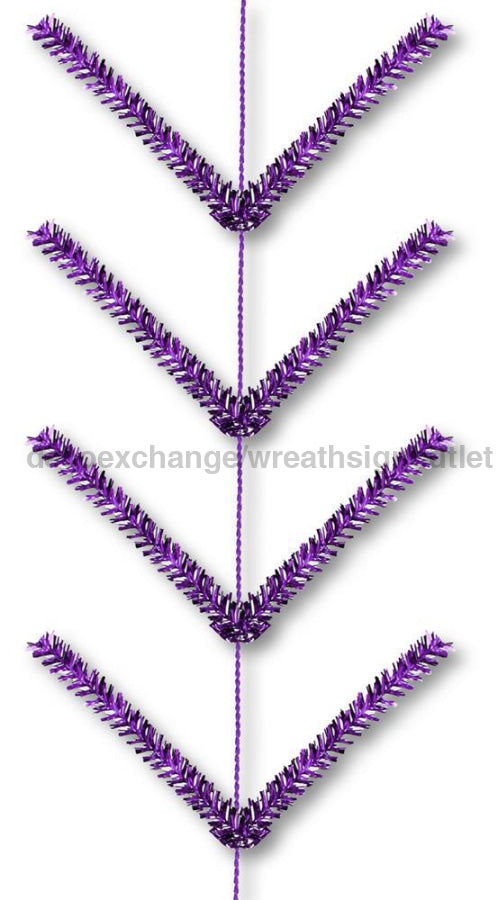 9’ Pencil Work Garland X22 Ties Metallic Purple XX752523 Base