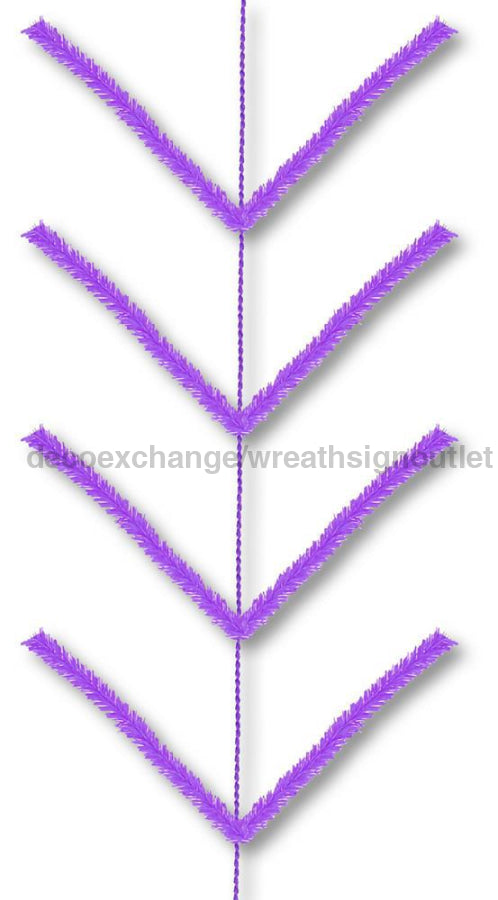 9' Pencil Work Garland X22 Ties Purple XX752423 - DecoExchange