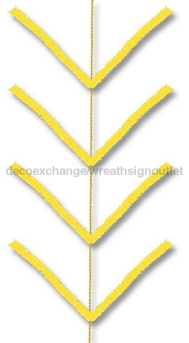 9' Pencil Work Garland X22 Ties Yellow XX752429 - DecoExchange