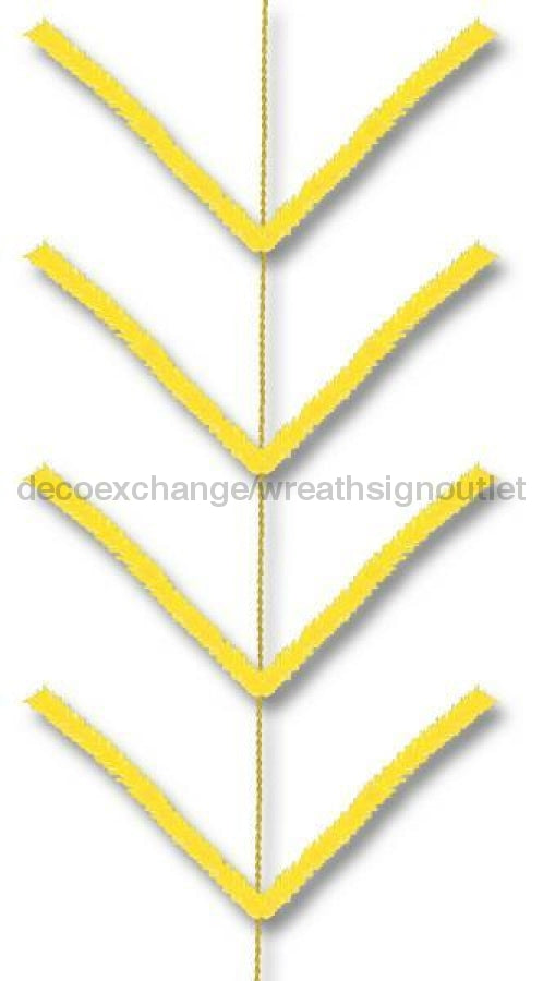 9' Pencil Work Garland X22 Ties Yellow XX752429 - DecoExchange