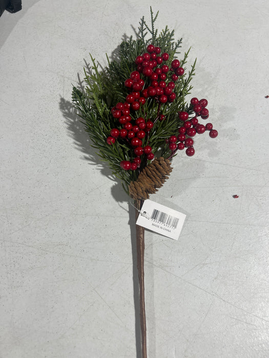 Christmas Cedar & Berry Pick - Red - 69271