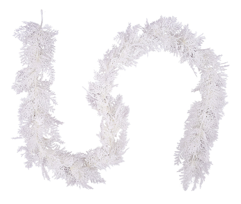 6'L Glitter/Snow Arborvitae Garland White XG676927