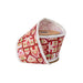 4" Wired Dupioni Ribbon Gingerbread Houses on Red White Backing 9725W-250-100E