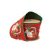 4" Wired Dupioni Ribbon Retro Santa with Sack Green Backing 9749W-036-100E