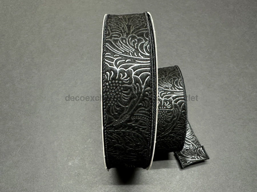 Black Flower Embossed, 2.5"X50Y 984240-21C