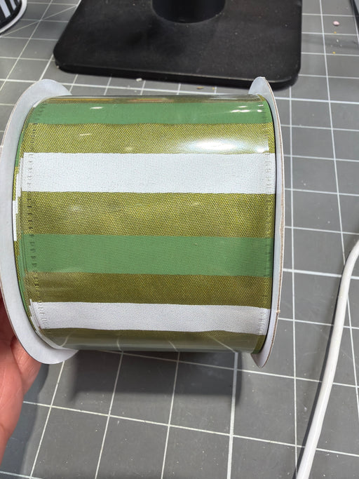 Moss Stn/Sage-Wht Horz Strps, 2.5"X10Y 45215-40-06 - DecoExchange®