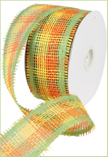 2.5"X20YD Woven Check Paper Mesh Orange/Yellow/Lime RR600650
