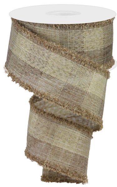 2.5"X10YD Woven Royal Burlap CHECK/DRIFT Tt Brown/Beige RG0819804