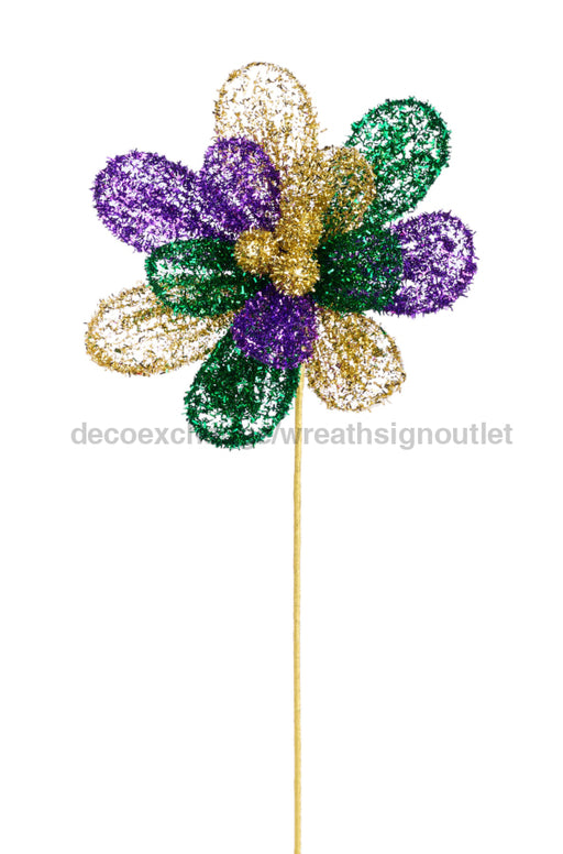 9’’Dia V-Cut Foil/Filigree Flower 17’’Oal Mardi Gras Hg3331 Ornament