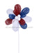 9’’Dia V-Cut Foil/Filigree Flower 17’’Oal Red/White/Blue Hj1085 Ornament