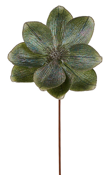 8.25"Dia Magnolia Flower, 18"Overall Length Green XS770609