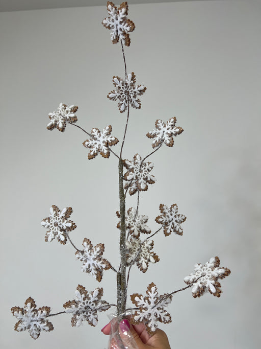32" Gingerbread Snowflake Spray MTX75986-BRWT - DecoExchange®