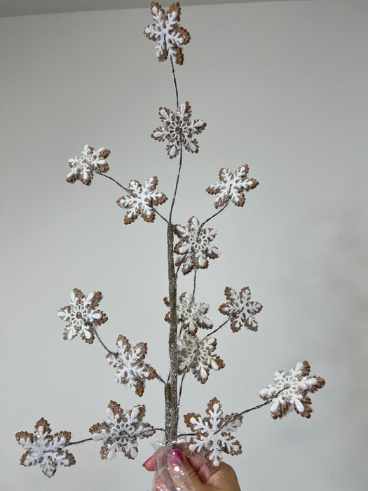 32" Gingerbread Snowflake Spray MTX75986-BRWT - DecoExchange®
