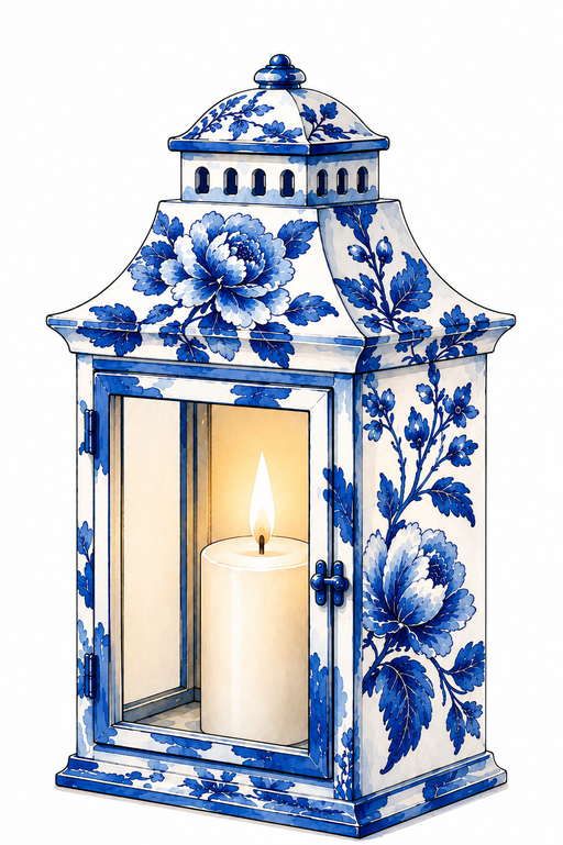 Blue Lantern Sign, MF-W-0053-DH-32, 32" Door Hanger - DecoExchange®
