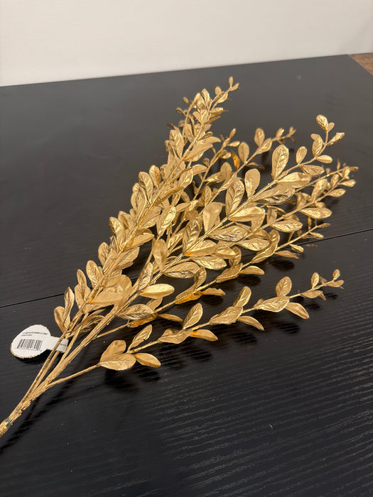 23" Painted Glitter Boxwood Spray, Gold MTX65765-GOLD