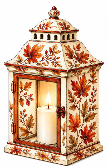 Fall Lantern Sign, MF-W-0059, 12 in Sign For Wreath, Wood Wreath Sign - DecoExchange®